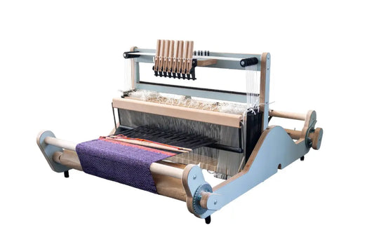 Louet Harmony 8-Schaft Tischwebstuhl in Hellblau mit freischwingender Lade (Floating Beater)