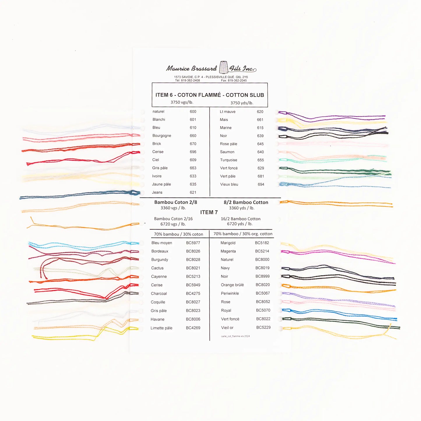 Maurice Brassard Fil de bambou Ne 8/2 – 227 g – 22 couleurs
